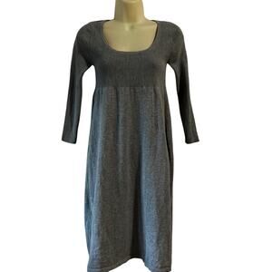 Isaac Mizrahi for Target Woman Size S Gray Sweater Dress Empire Waist 3/4 Sleeve